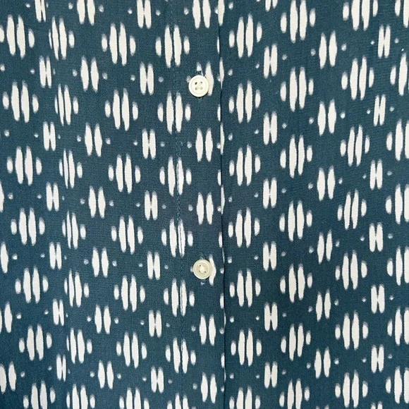 LOFT Blue Sleeveless Top with Tie Front - Picture 6 of 7